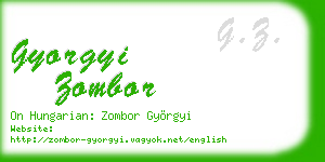 gyorgyi zombor business card